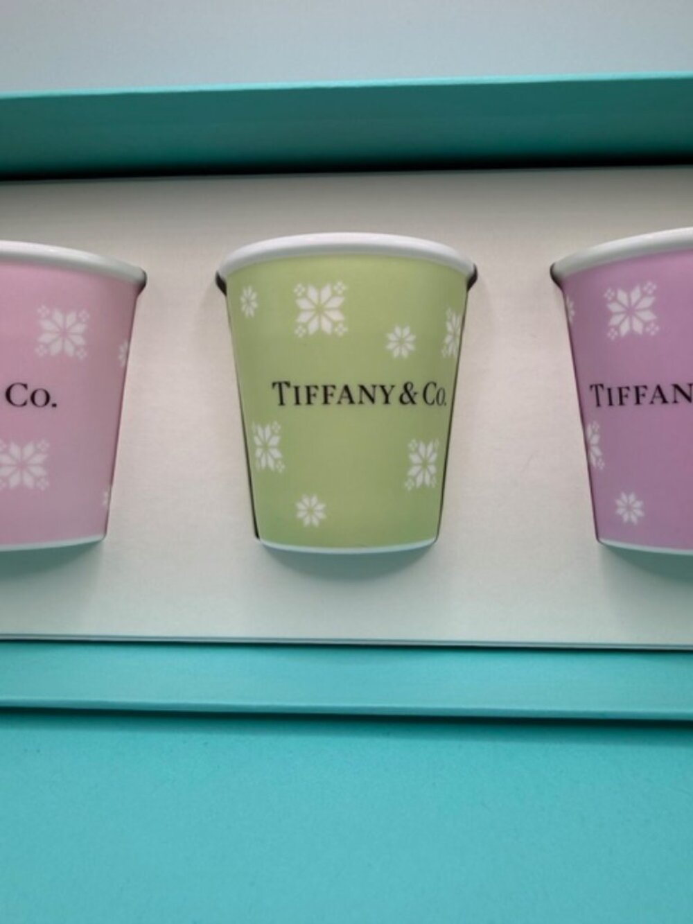 Tiffany Cups - Paper Cup Snowflake Ornaments Set of Three, in Bone China - Picture 2 of 5